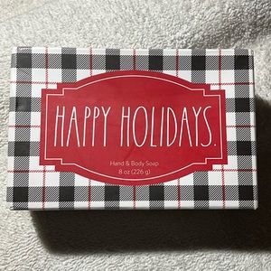NEW Rae Dunn Happy Holidays Siberian Fir Triple Milled Hand & Body Bar Soap